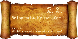 Reinprecht Krisztofer névjegykártya